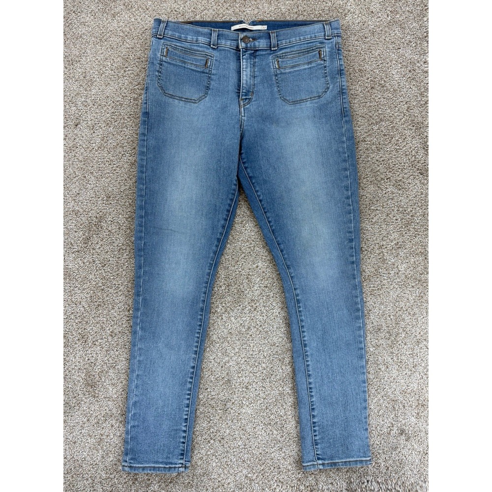 Levis 311 Shaping Skinny Patch Pocket Jeans Women's 32 Blue Stretch Retro Boho